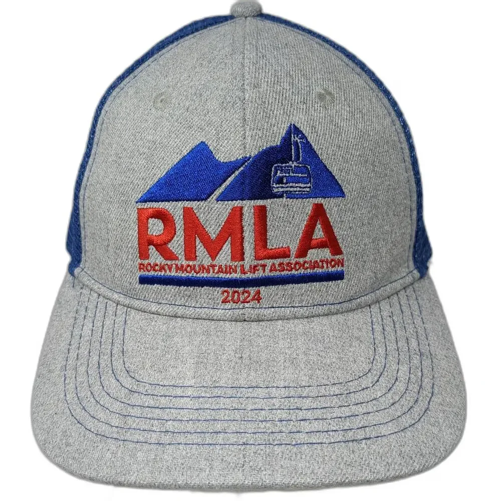 Knight Equipment Co Trucker Hat Gray Blue Red One Size RMLA Ski Lift 2024 Mtn
